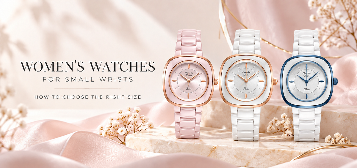 Alexandre Christie women's watches for small wrists in 32mm, 33mm, 35mm and 36mm sizes