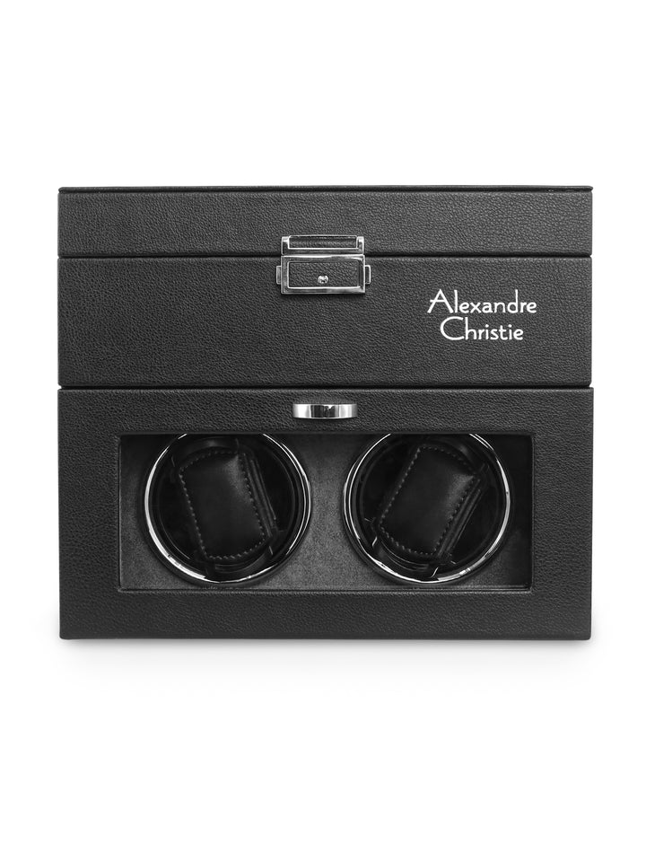 ACWW2X8BK01 Automatic Watch Winder 2 Rotating Slots with 8 Slot Organiser