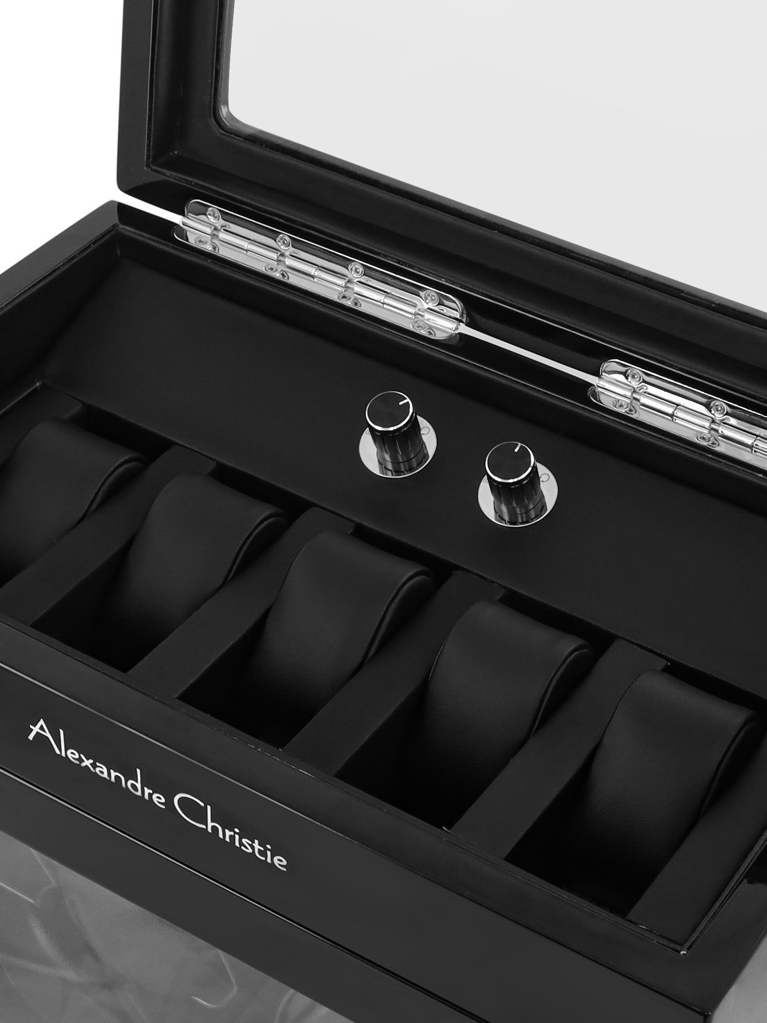 ACWW4X5BK01 Automatic Watch Winder 4 Rotating Slots with 5 Slot Organiser