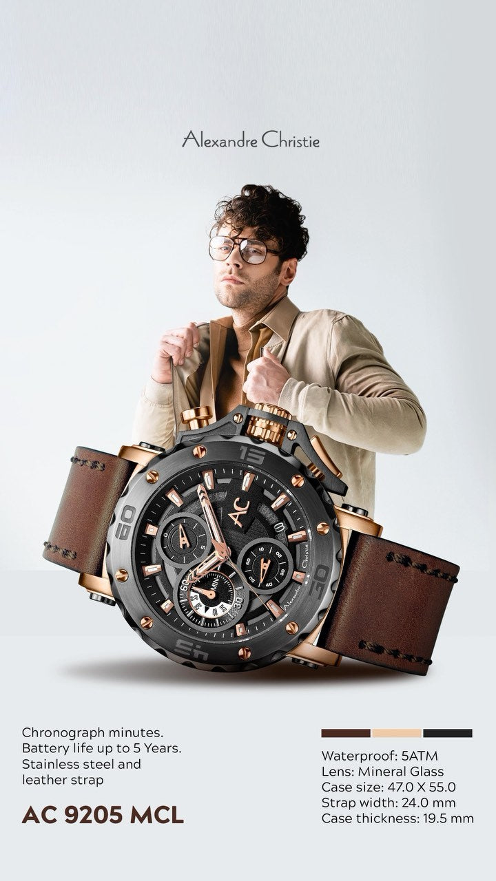 9205MCLBRBA Men's Chronograph Quartz Watch 47mm