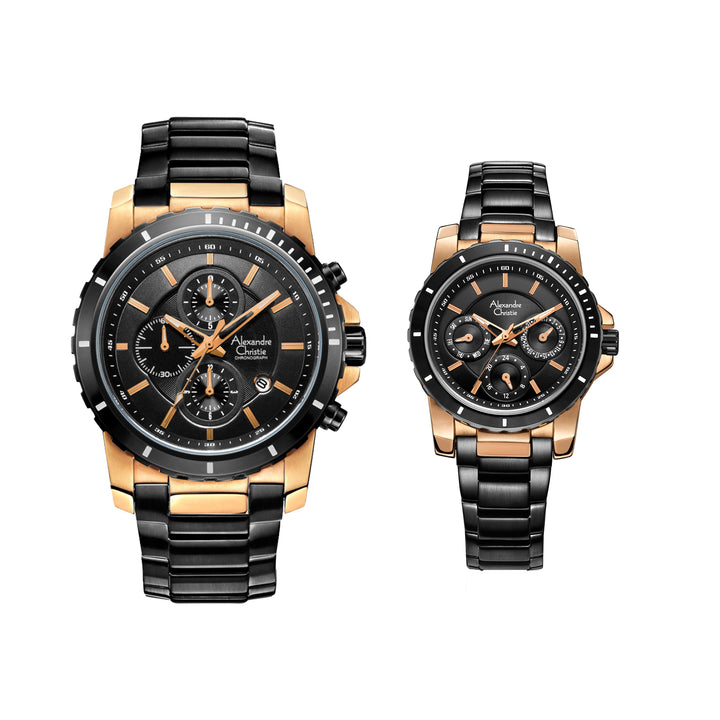 6141MCBFBRBA Couple's Chronograph Quartz Watch 44+ 36mm