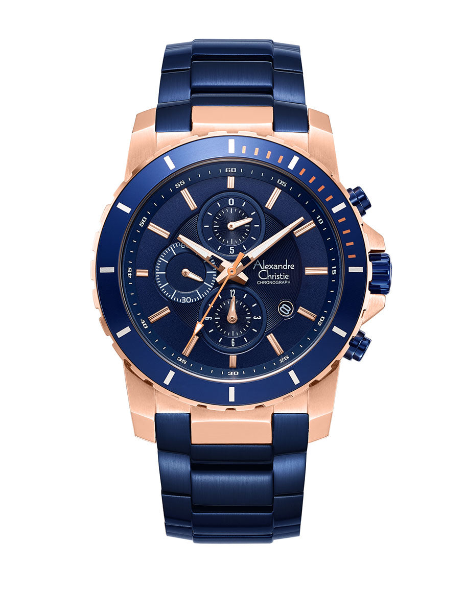 6141MCBURBU Men's Chronograph Quartz Watch 44mm