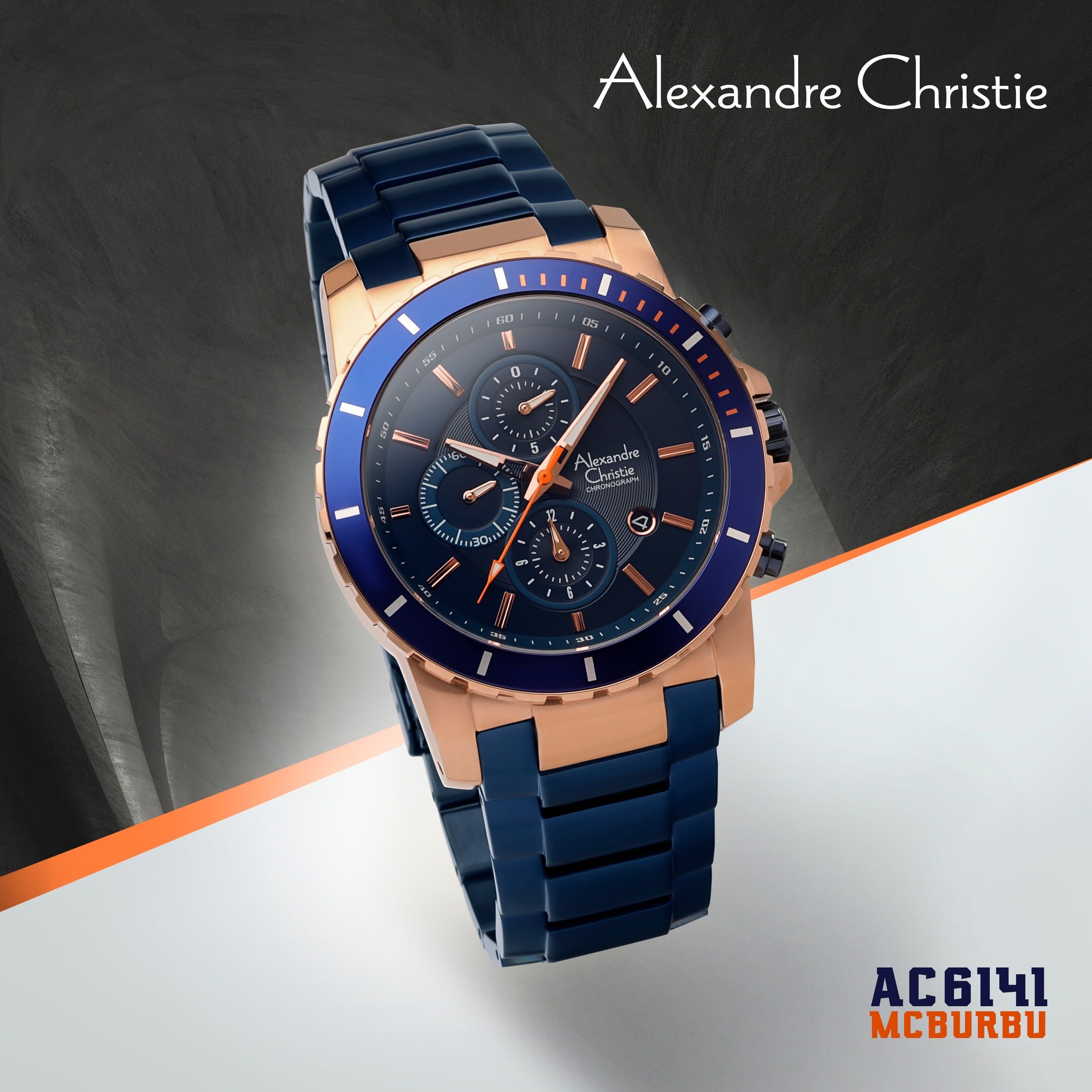 6141MCBURBU Men's Chronograph Quartz Watch 44mm