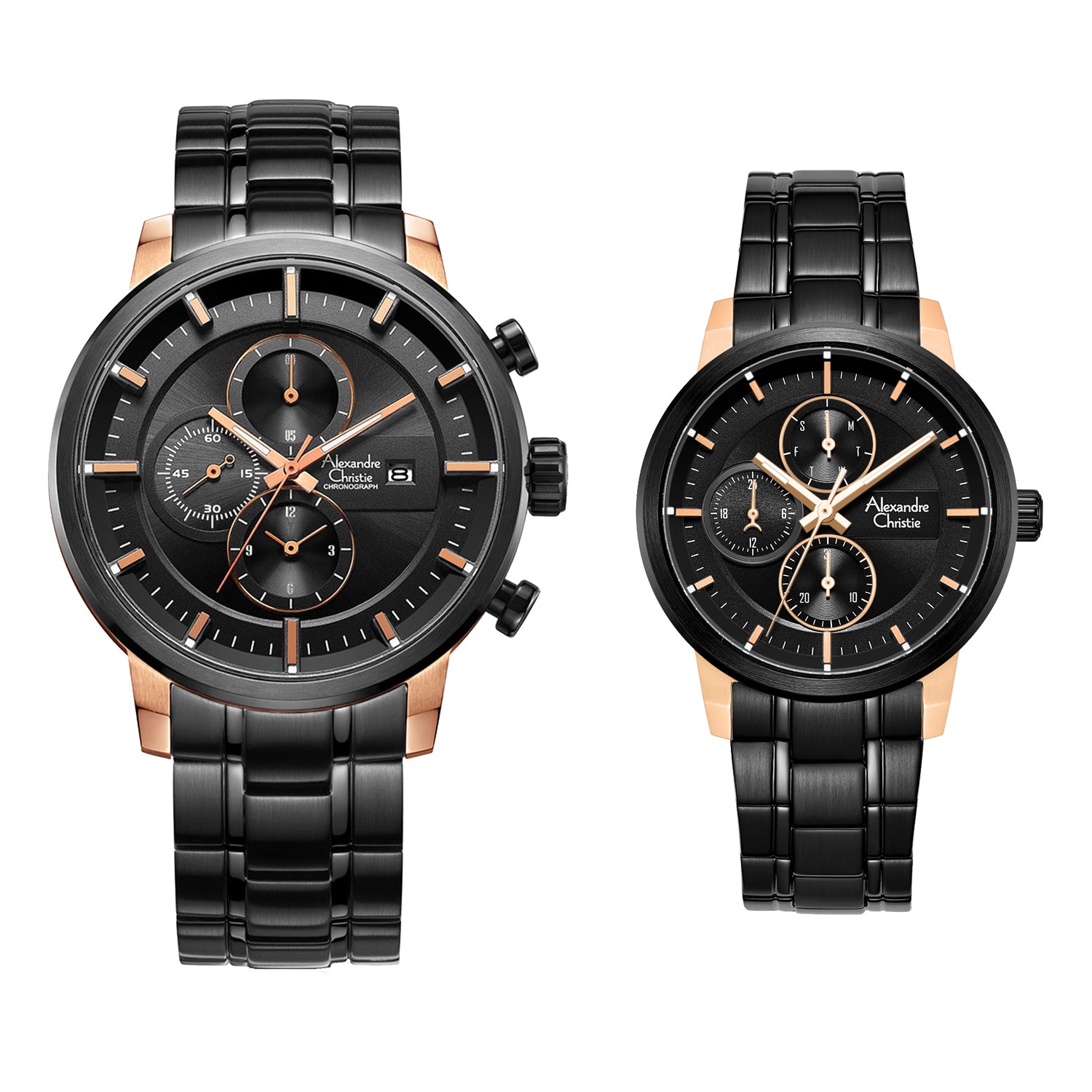 6323MCBFBRBA Couple's Chronograph Quartz Watch 36+45mm