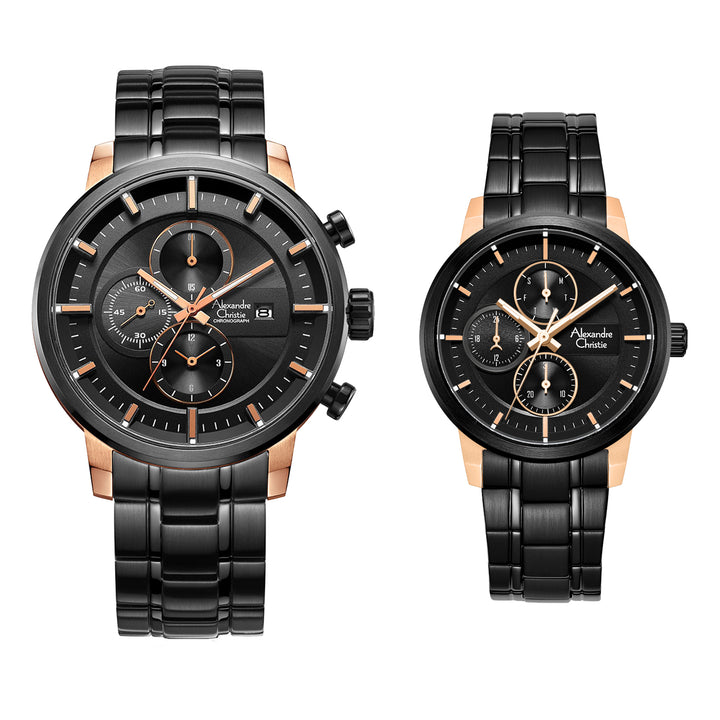 6323MCBFBRBA Couple's Chronograph Quartz Watch 36+45mm