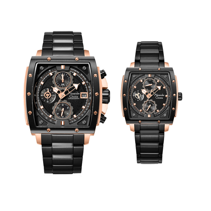 6376MCBFBRBA Couple's Chronograph Quartz Watch 44+35mm