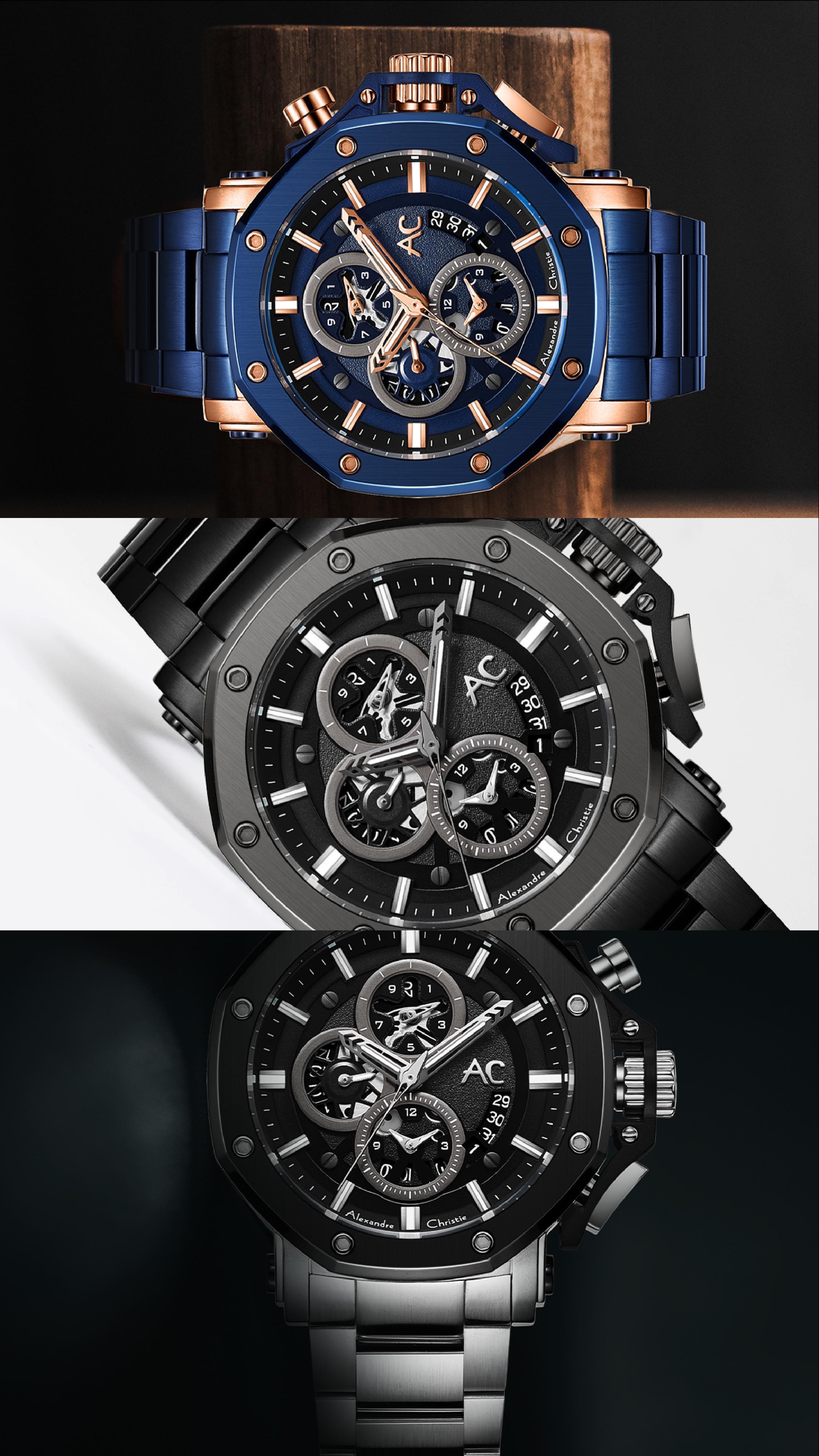 9603MCBURBU Men's Chronograph Quartz Watch 44mm