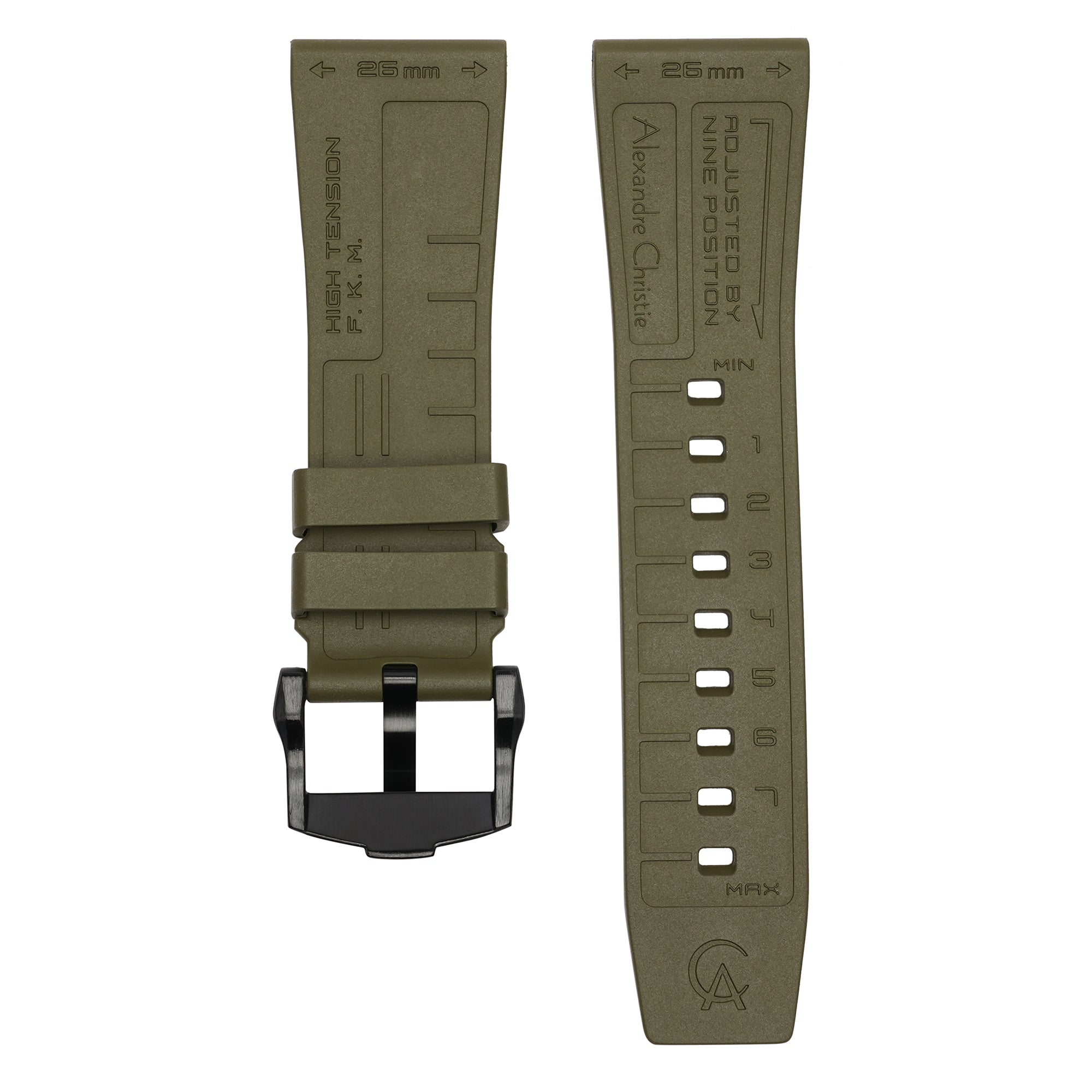 ACR26IPGN-V1 FKM Rubber Strap 26mm