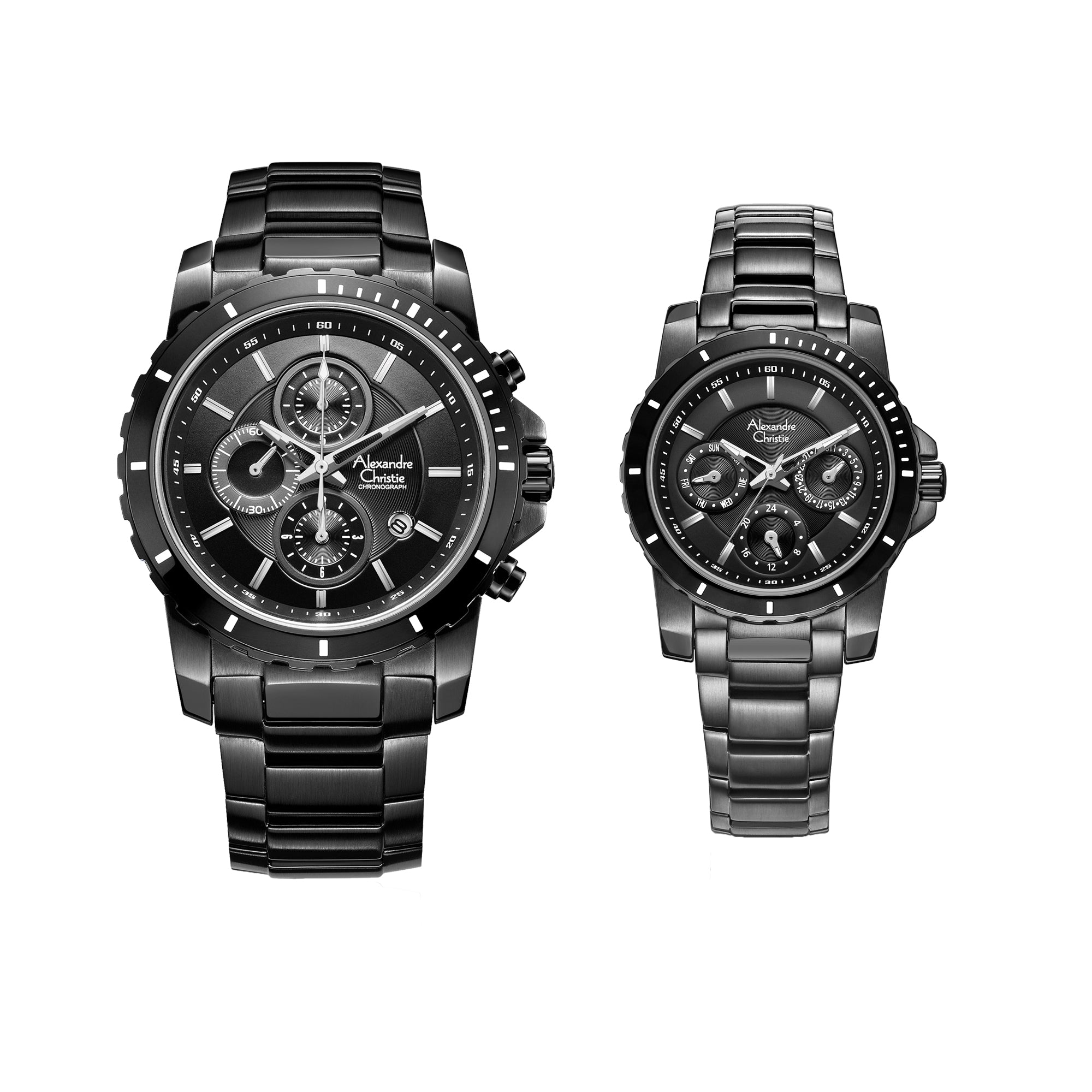 6141MCBFIPBA Couple's Chronograph Quartz Watch 44 + 36mm