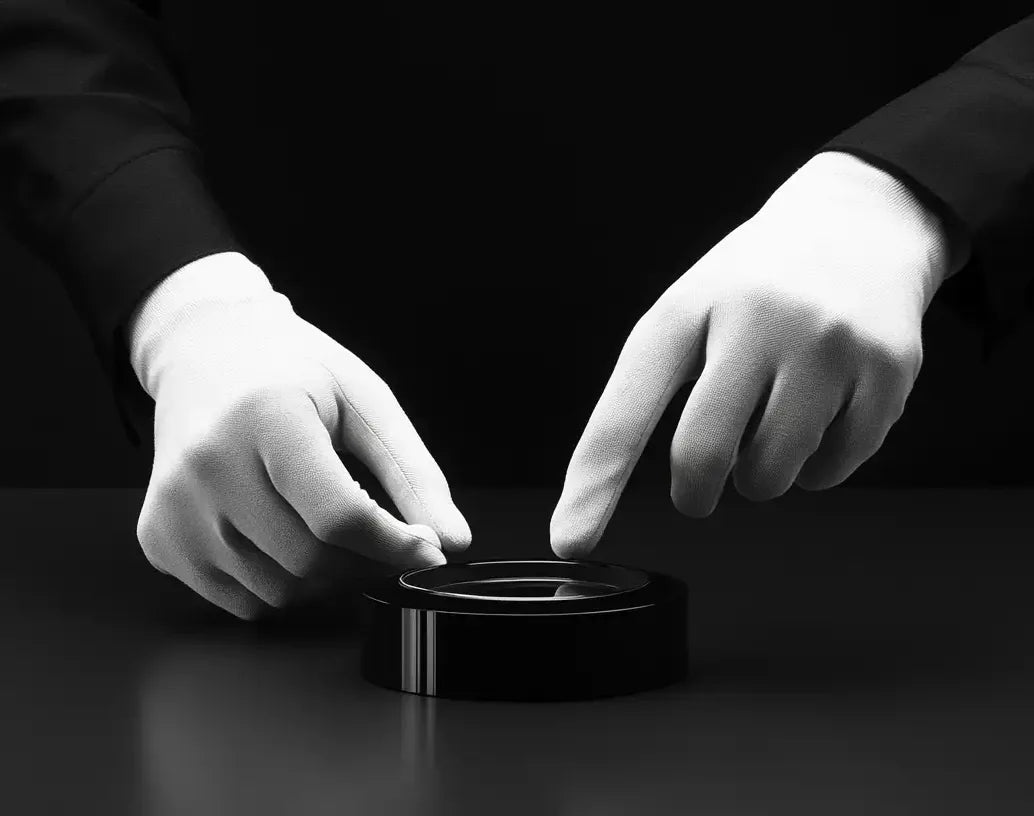 Watchmaker handling the case