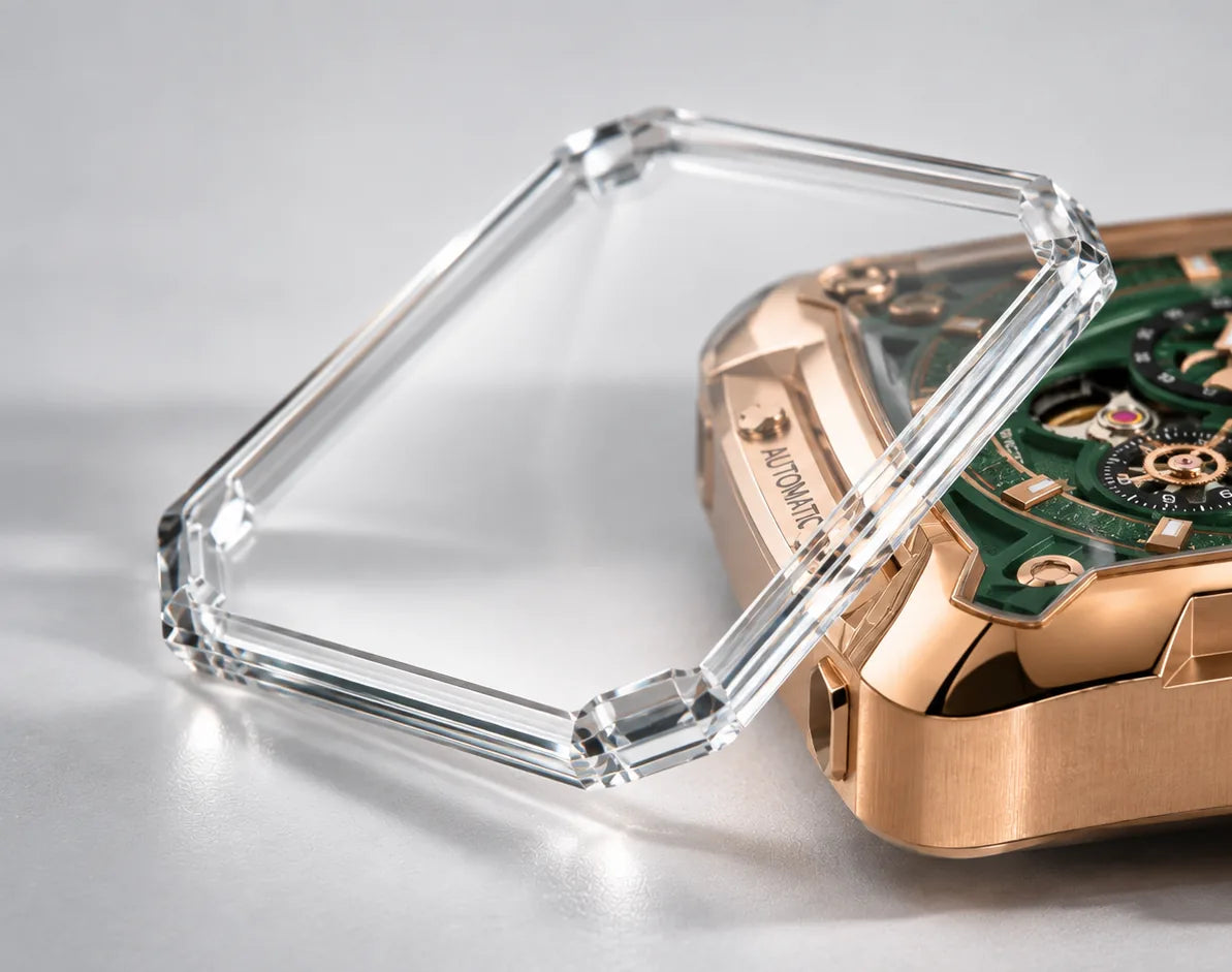 Sapphire crystal above the Cosmic case