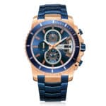 AC 6455 MCB Chronograph Watch For Men - Blue Rose Gold